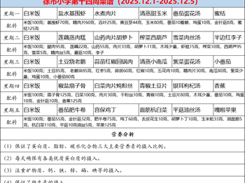 徐市小学2025-2026学年第一学期第十四周师生菜谱