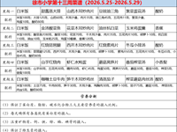 徐市小学2025-2026学年第二学期第十三周师生菜谱